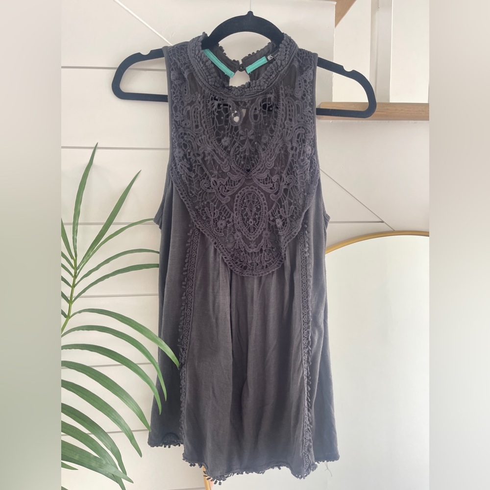 Women’s, Miss Chievous, Dark Gray, Lace Top, Size Large